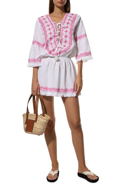 Туника из хлопка и льна MELISSA ODABASH розового цвета по цене 32050 руб., арт. MARTINA, фото 2 Туника из хлопка и льна MELISSA ODABASH, арт. MARTINA, фото 2