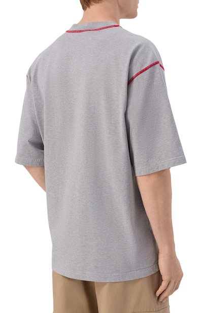 Хлопковая футболка DOLCE & GABBANA серого цвета по цене 85850 руб., арт. G8TI8Z/G7P0N, фото 4 Хлопковая футболка DOLCE & GABBANA, арт. G8TI8Z/G7P0N, фото 4