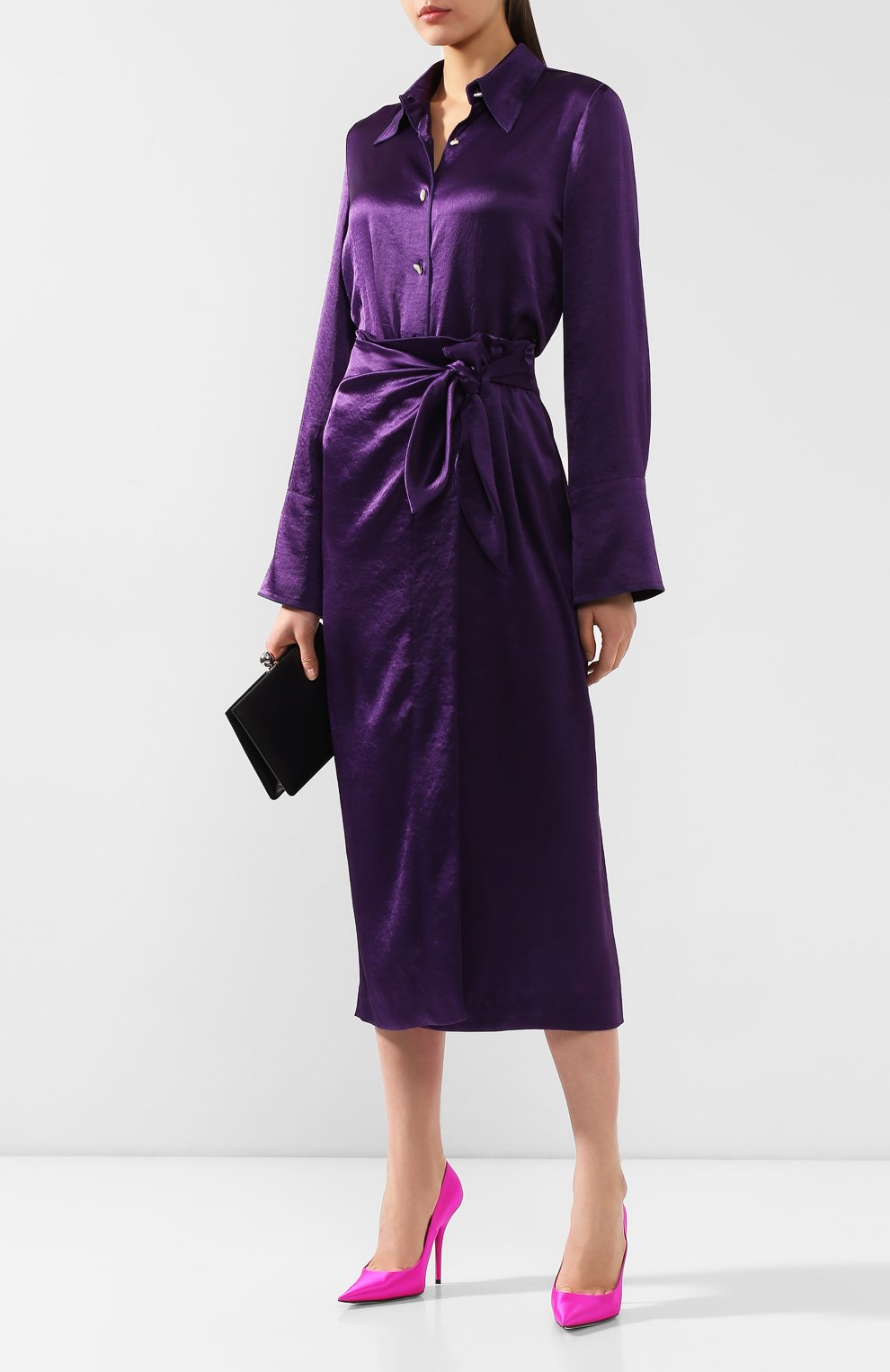 Блузка NANUSHKA, арт. MANDINE_PURPLE_WASHED SATIN, фото 2