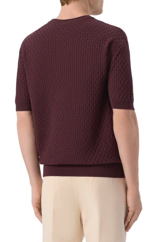 Джемпер из шелка и хлопка MVST M26.2PM.K041/Y104 CANESTR0 Бордовый  M26.2PM.K041/Y104 CANESTR0 Фото 4