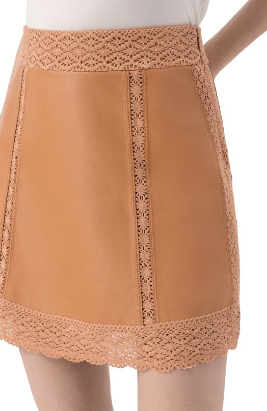 Кожаная юбка MVST M26.2PW.L901/NAPPA PL0NGE Бежевый  M26.2PW.L901/NAPPA PL0NGE Фото 5