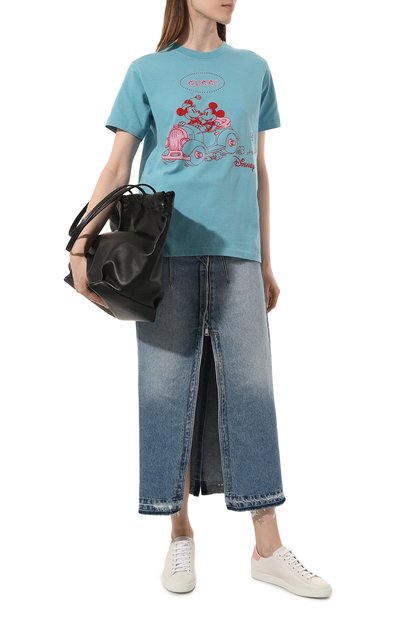 Хлопковая футболка disney x gucci GUCCI голубого цвета по цене 64800 руб., арт. 580762 XJBYB, фото 2 Хлопковая футболка disney x gucci GUCCI, арт. 580762 XJBYB, фото 2