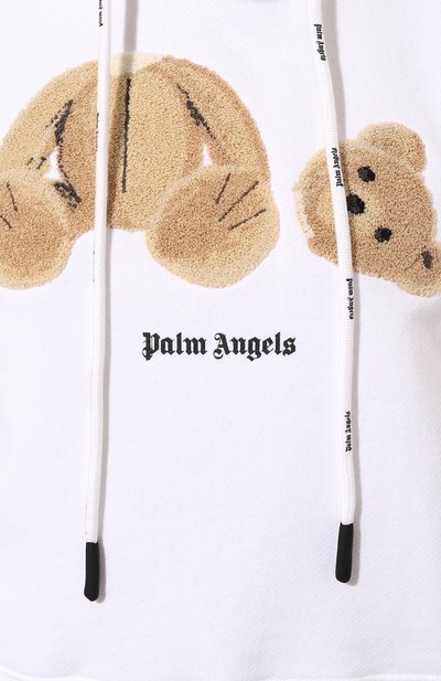 Хлопковое худи PALM ANGELS белого цвета по цене 83250 руб., арт. PWBB022C99FLE0020160, фото 5 Хлопковое худи PALM ANGELS, арт. PWBB022C99FLE0020160, фото 5
