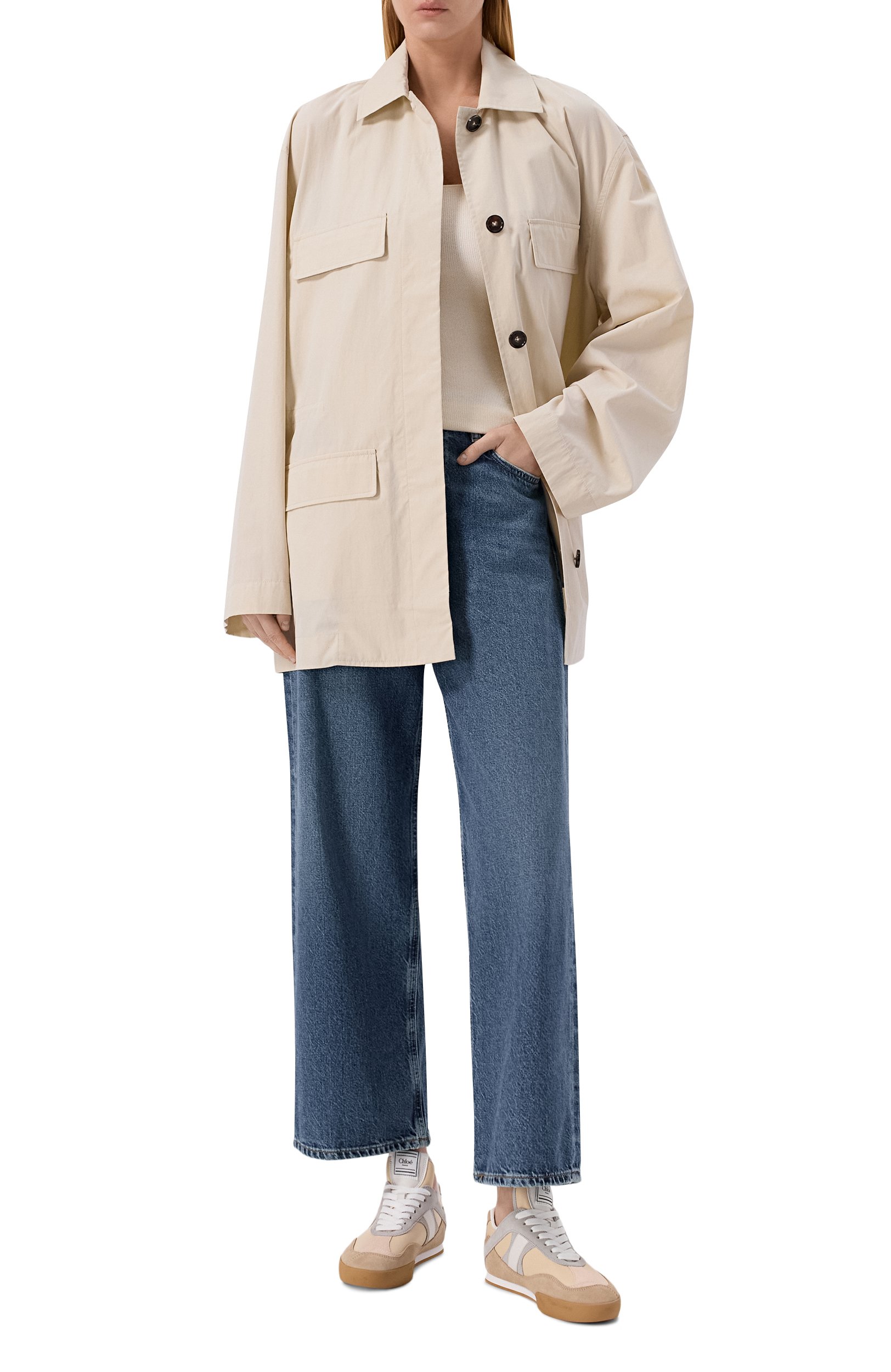 Кожаные кеды chloé kick CHLOÉ бежевого цвета по цене 88500 руб., арт. CH25W07IVE09238W, фото 3 Кожаные кеды chloé kick CHLOÉ, арт. CH25W07IVE09238W, фото 3