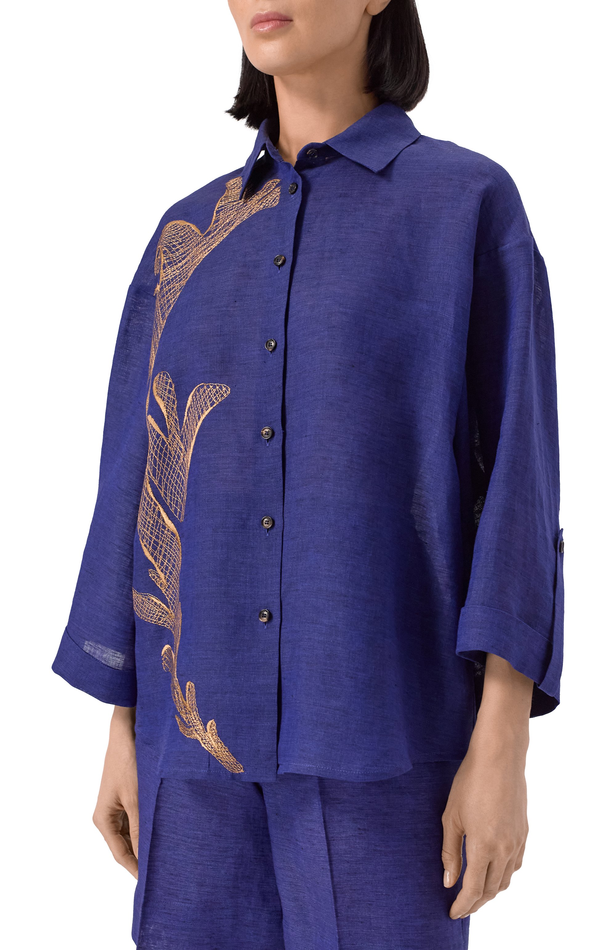 Льняная рубашка KITON, арт. D59432K0999E01, фото 3