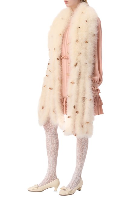 Женский шарф с отделкой перьями VALENTINO, арт. 6W0EN00F/FTG