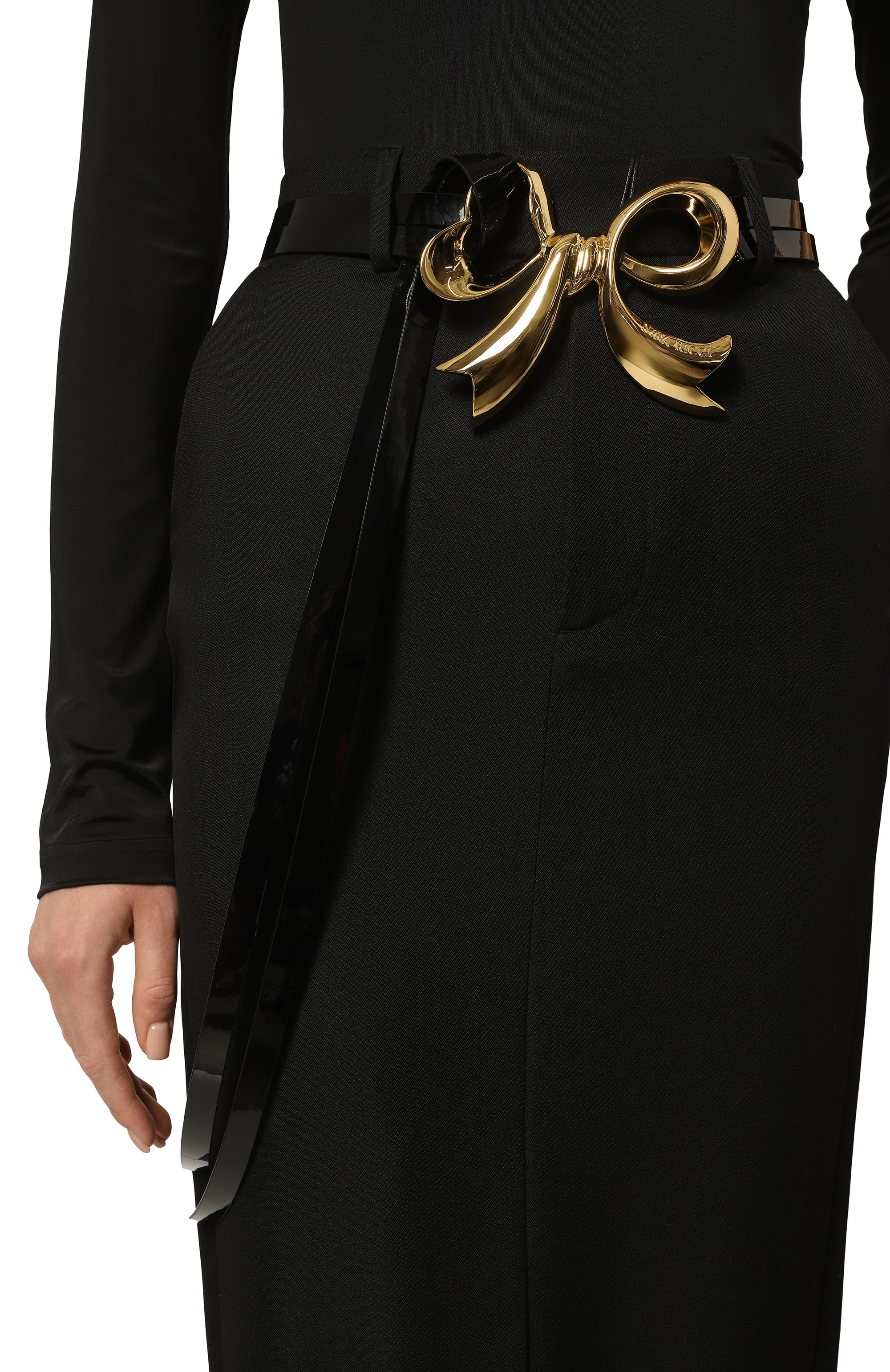 Кожаный пояс NINA RICCI черного цвета по цене 49950 руб., арт. 24AAA0119/LMB037, фото 2 Кожаный пояс NINA RICCI, арт. 24AAA0119/LMB037, фото 2