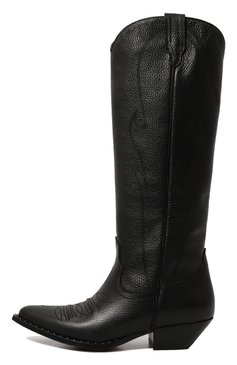 Женские кожаные сапоги SONORA BOOTS черного цвета, арт. RAN35SBKCAM0T05W | Фото 4 (Высота голенища: Средние; Каблук высота: Низкий; Женское Кросс-КТ: Казаки-сапоги; Материал внутренний: Натуральная кожа; Материал сплава: Проставлено; Каблук тип: Устойчивый; Материал утеплителя: Без утеплителя; Подошва: Плоская; Драгоценные камни: Проставлено)