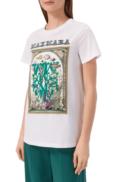 Хлопковая футболка MAX MARA, арт. MXMSPADIN0, фото 3