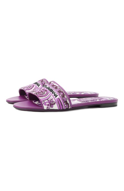 Женские текстильные шлепанцы bianca DOLCE & GABBANA, арт. CQ0571/AV804