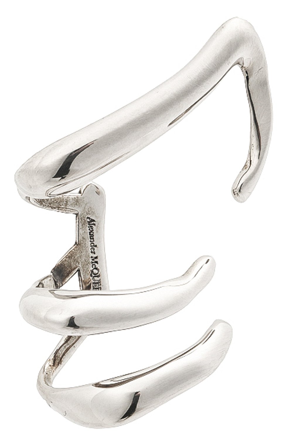 Моносерьга-кафф ALEXANDER MCQUEEN серебряного цвета по цене 27100 руб., арт. 659670/J160Y, фото 3 Моносерьга-кафф ALEXANDER MCQUEEN, арт. 659670/J160Y, фото 3