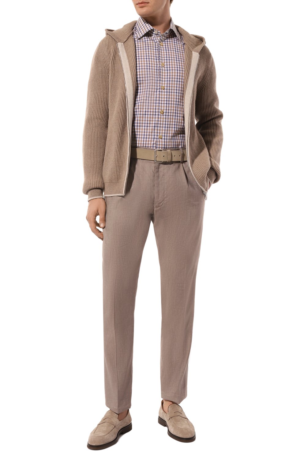 Хлопковая рубашка KITON коричневого цвета по цене 58950 руб., арт. UCIH08879, фото 2 Хлопковая рубашка KITON, арт. UCIH08879, фото 2