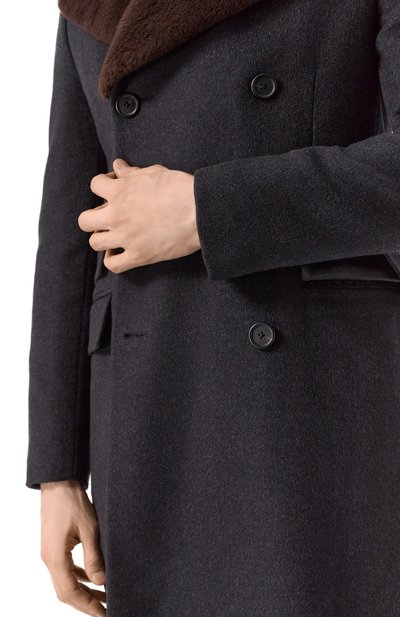 Кашемировое пальто с воротником из нутрии PRADA, арт. UC337D-1HM7-F0308-142, фото 5