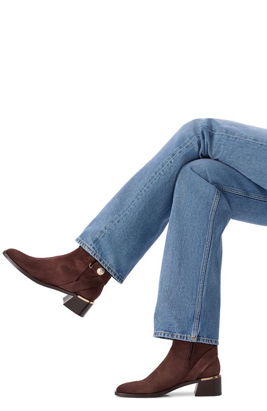 Замшевые ботильоны Noor 45 Jimmy Choo N00R45SVV Коричневый  N00R45SVV Фото 2