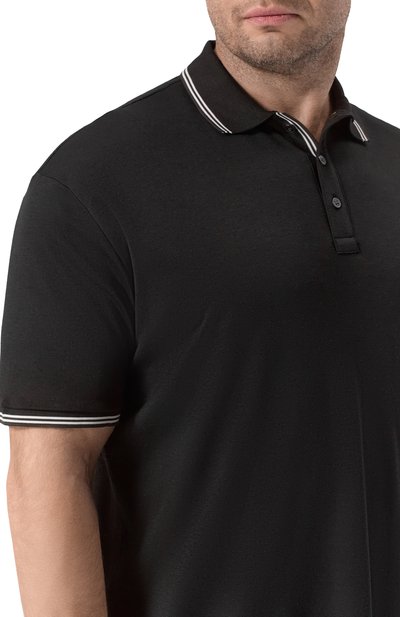 Поло из хлопка и лиоцелла PAUL&SHARK черного цвета по цене 35100 руб., арт. 26411256, фото 5 Поло из хлопка и лиоцелла PAUL&SHARK, арт. 26411256, фото 5