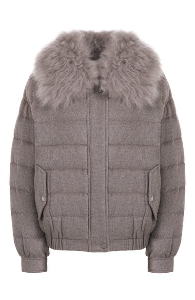 Женский пуховик из шерсти и кашемира MANZONI24, арт. 25M1567-S0FT0CFE