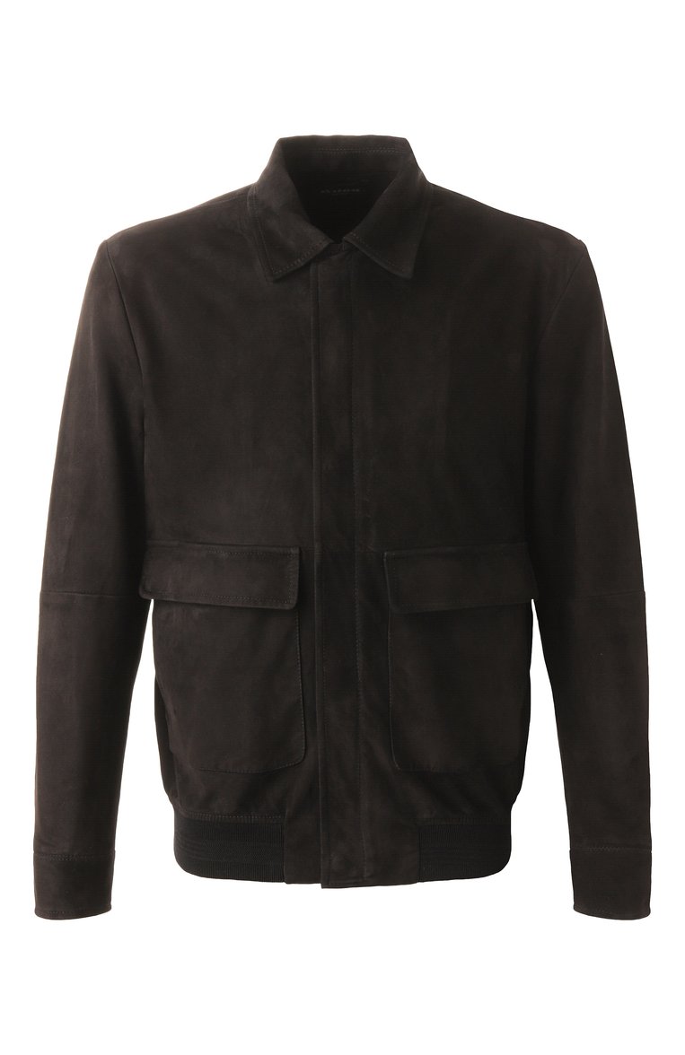 Мужской замшевый бомбер KITON черного цвета, арт. UW2110V0820F18 | Фото 1 (Материал внешний: Натуральная кожа, Замша; Драгоценные камни: Проставлено; Рукава: Длинные; Материал сплава: Проставлено; Длина (верхняя одежда): Короткие; Кросс-КТ: бомбер; Прин�т: Без принта; Мужское Кросс-КТ: Кожа и замша; Стили: Кэжуэл)