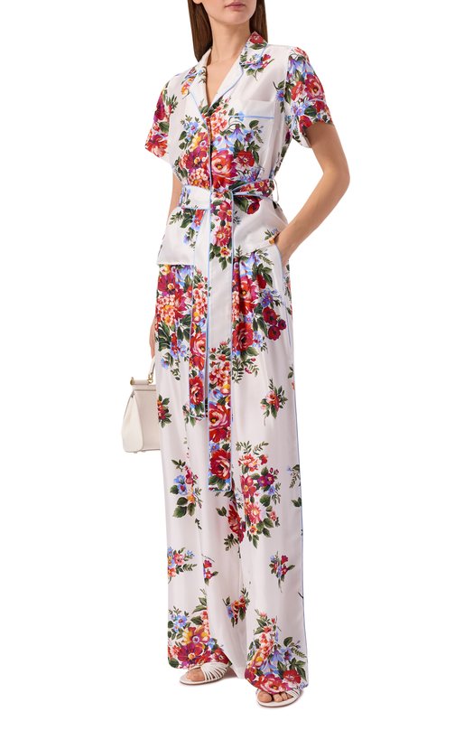 Шелковая рубашка Dolce & Gabbana F5S23T/IS11I Белый  F5S23T/IS11I Фото 2