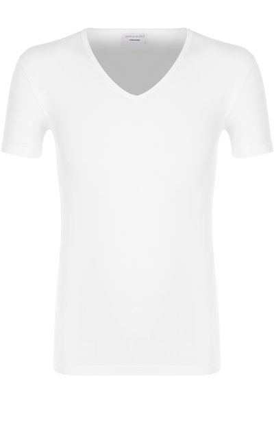 Хлопковая футболка с v-образным вырезом PEROFIL, арт. 24149, фото 1