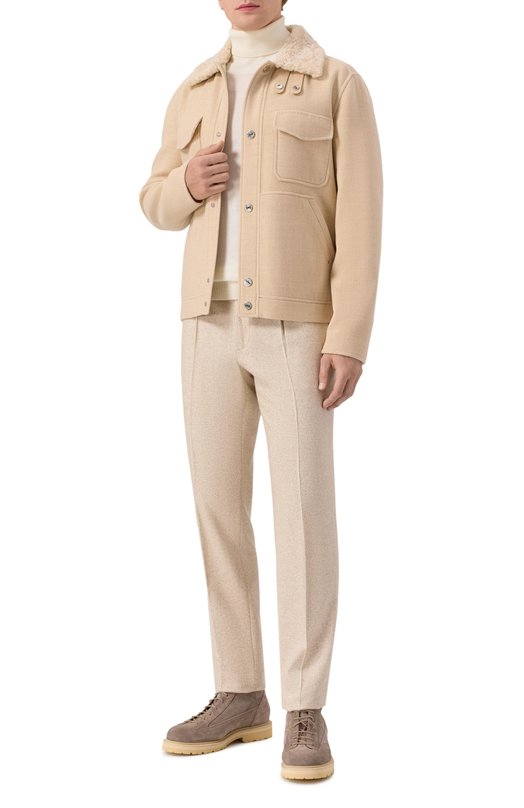 Шерстяная куртка Stefano Ricci M7J5300040/W0001P/62 Бежевый  M7J5300040/W0001P/62 Фото 2