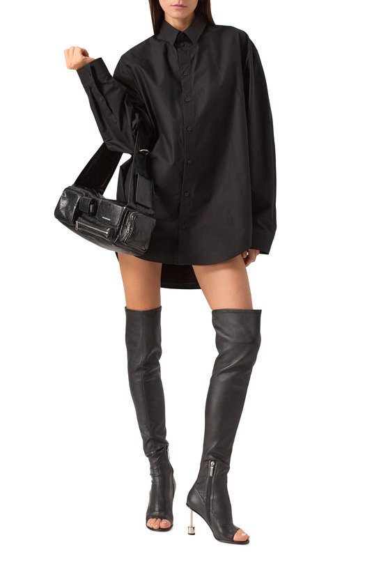Хлопковое платье Balenciaga 809049/TNM60 Чёрный  809049/TNM60 Фото 2