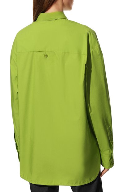 Хлопковая рубашка LOW CLASSIC зеленого цвета по цене 34000 руб., арт. L0W22PF_SH03GN, фото 4 Хлопковая рубашка LOW CLASSIC, арт. L0W22PF_SH03GN, фото 4