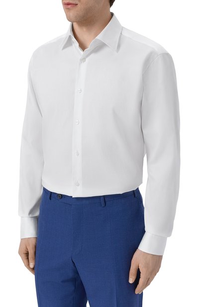 Хлопковая сорочка BOSS белого цвета по цене 16950 руб., арт. 50555711, фото 3 Хлопковая сорочка BOSS, арт. 50555711, фото 3