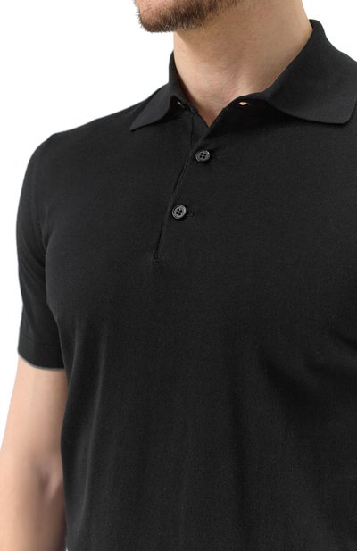 Хлопковое поло BRUNELLO CUCINELLI черного цвета по цене 74450 руб., арт. M29800125, фото 5 Хлопковое поло BRUNELLO CUCINELLI, арт. M29800125, фото 5