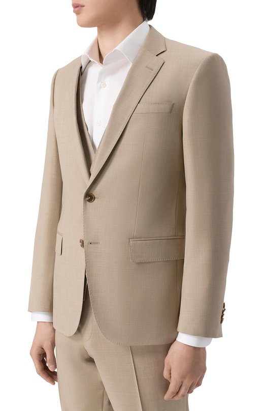 Шерстяной пиджак BOSS 50469171 Бежевый  50469171 Фото 3