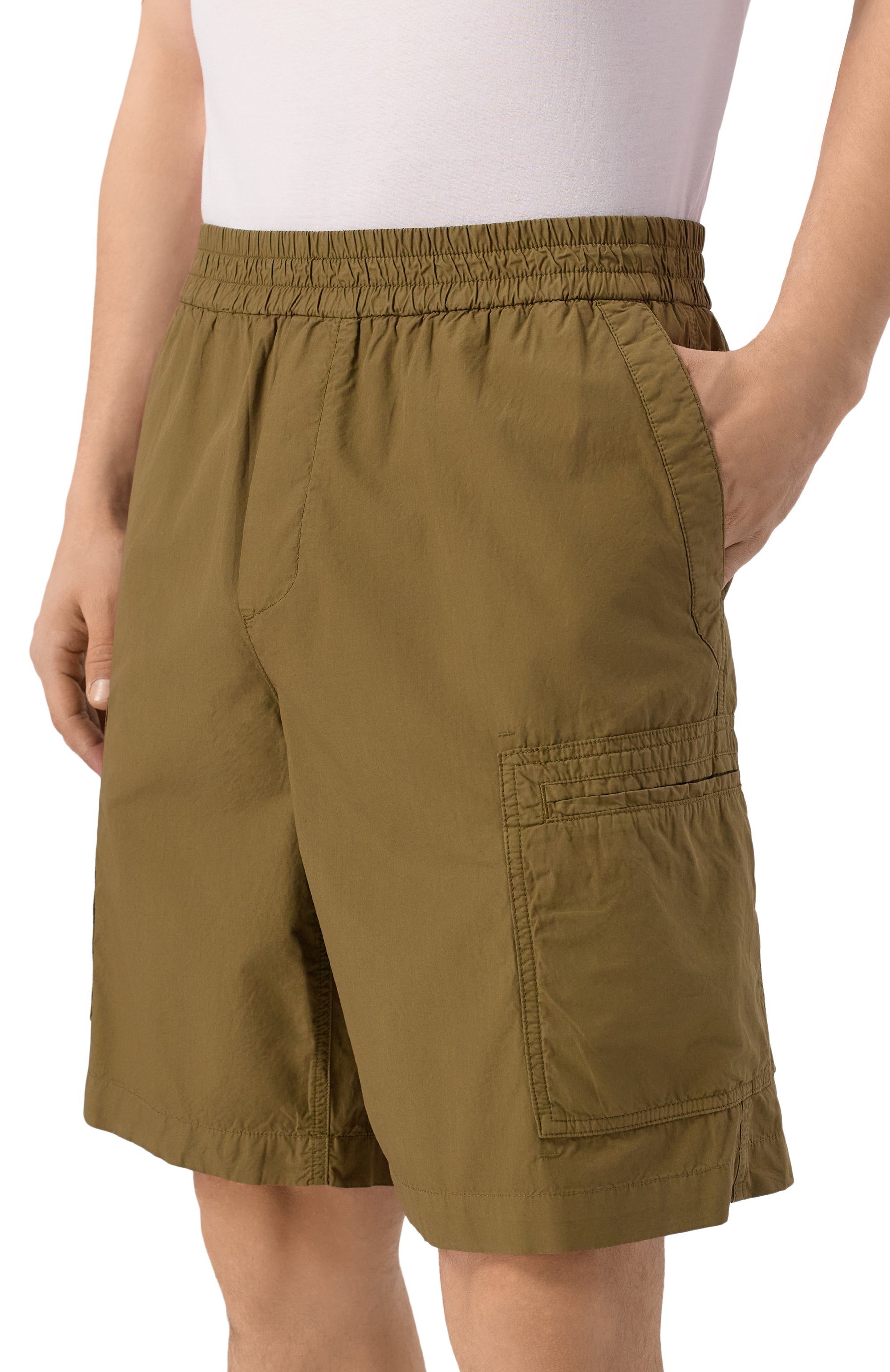 Хлопковые шорты ICEBERG хаки цвета по цене 34950 руб., арт. D070/0032, фото 3 Хлопковые шорты ICEBERG, арт. D070/0032, фото 3