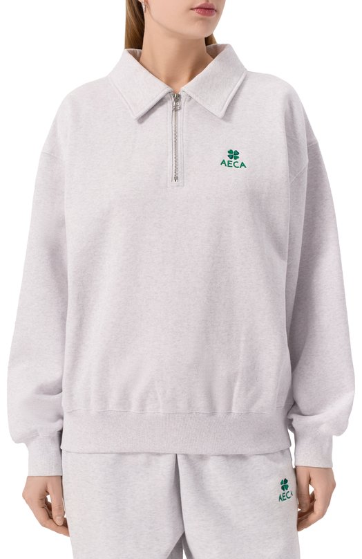 Хлопковый свитшот AECA WHITE AWCMFWBDTSSSO002C0.LIGHT GREY (S) Серый  AWCMFWBDTSSSO002C0.LIGHT GREY (S) Фото 3