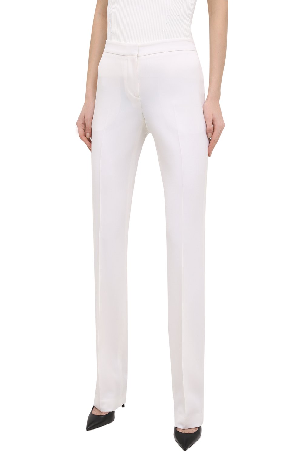 Шерстяные брюки ALEXANDER MCQUEEN белого цвета по цене 79950 руб., арт. 650075/QJAAC, фото 3 Шерстяные брюки ALEXANDER MCQUEEN, арт. 650075/QJAAC, фото 3