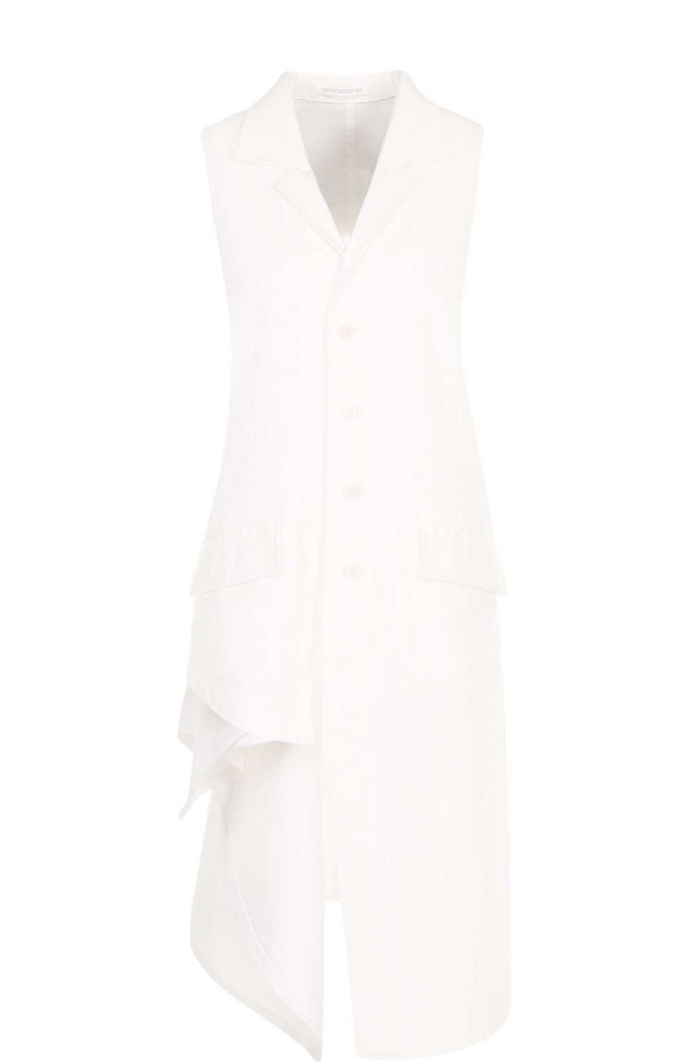 Однотонный хлопковый жилет асимметричного кроя YOHJI YAMAMOTO, арт. NW-J01-002, фото 1