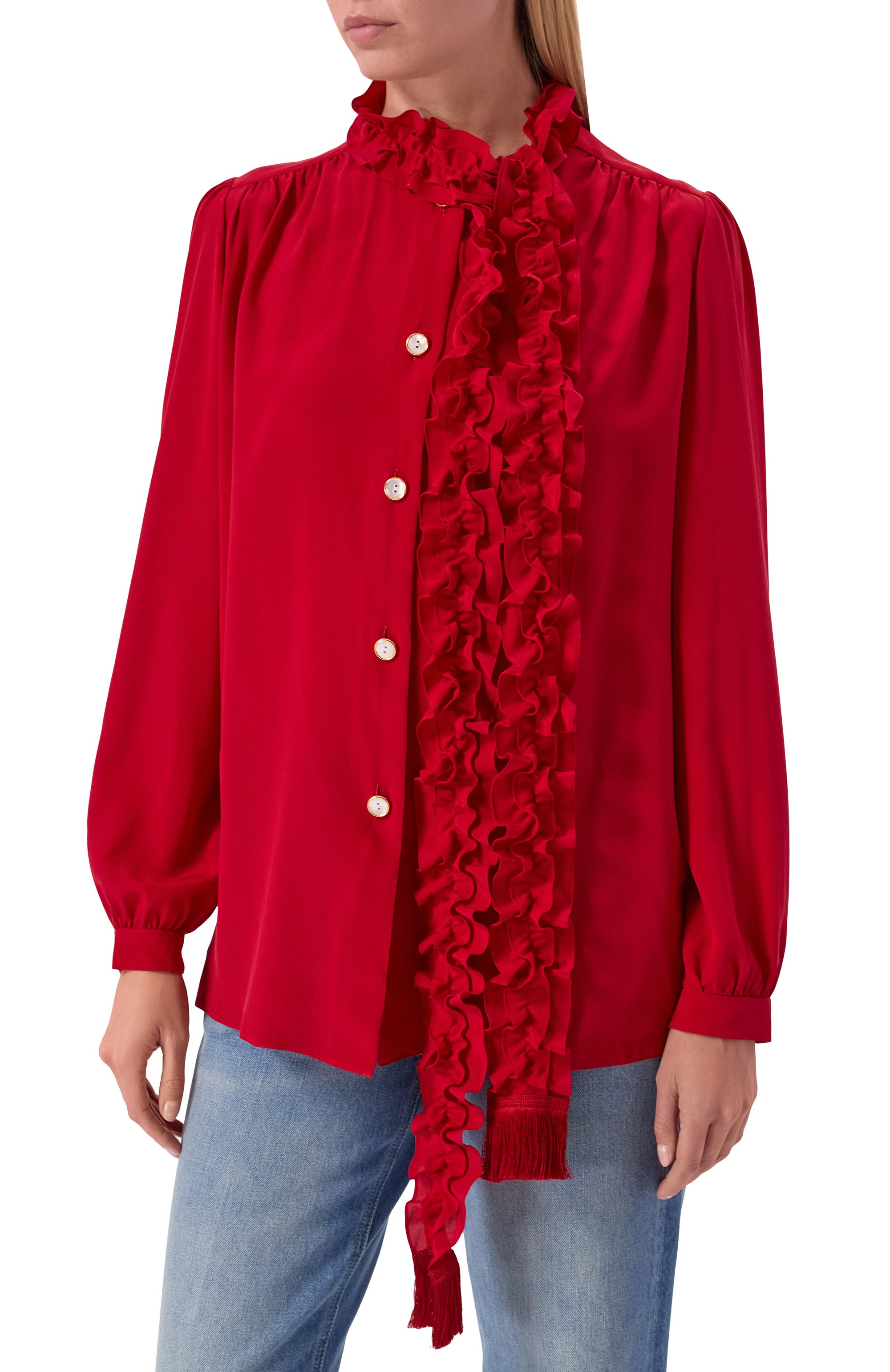 Шелковая блузка VALENTINO, арт. 6B3AB77590F, фото 3