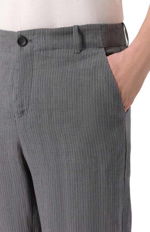 Льняные брюки Hannes Roether TRA21VEL.6069 Серый  TRA21VEL.6069 Фото 5