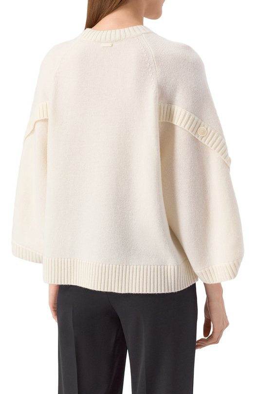 Свитер из шерсти и кашемира Max Mara AMPEX Белый  AMPEX Фото 4
