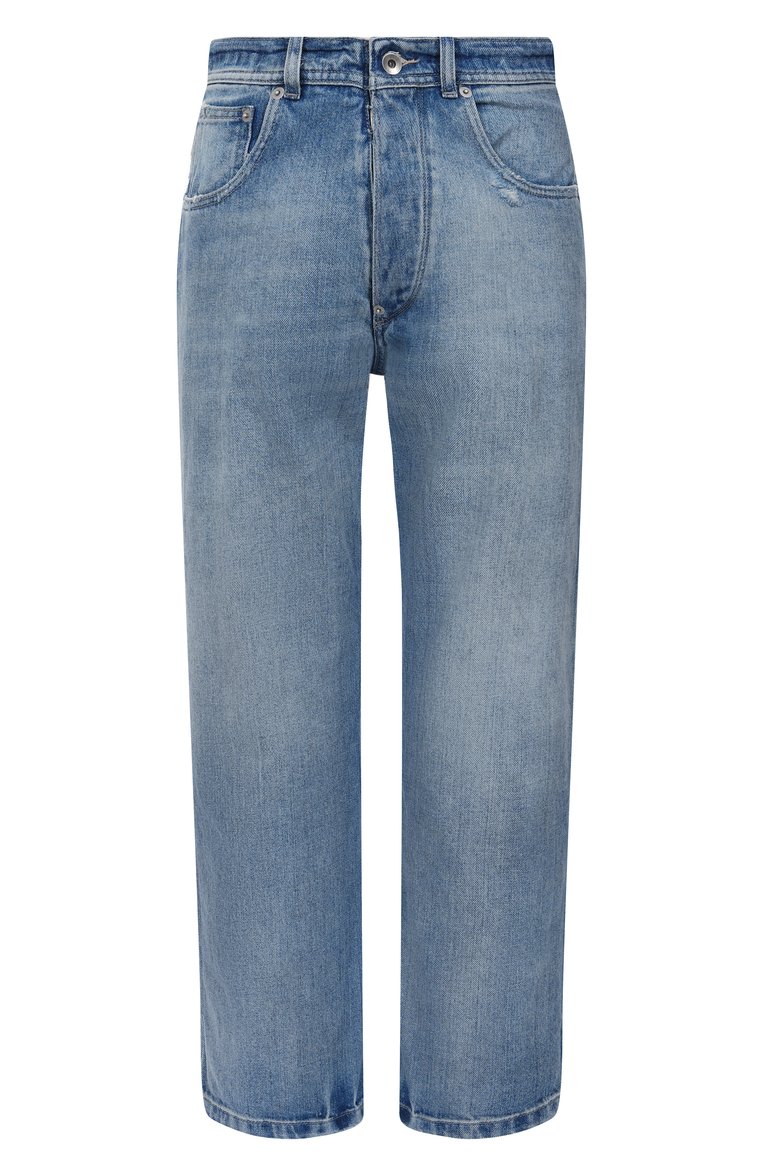 Женские джинсы MAISON MARGIELA голубого цвета, арт. S50LA0240/S30383 | Фото 1 (Материал внешний: Хлопок, Деним; Длина (брюки, джинсы): Стандартные; Силуэт Ж (брюки и джинсы): Прямые; Детали: Делаве; Кросс-КТ: Деним; Стили: Минимализм)