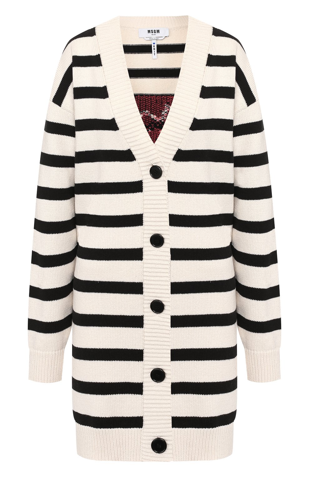 Кардиган MSGM черно-белого цвета по цене 39950 руб., арт. 2841MDM143 207295, фото 1 Кардиган MSGM, арт. 2841MDM143 207295, фото 1