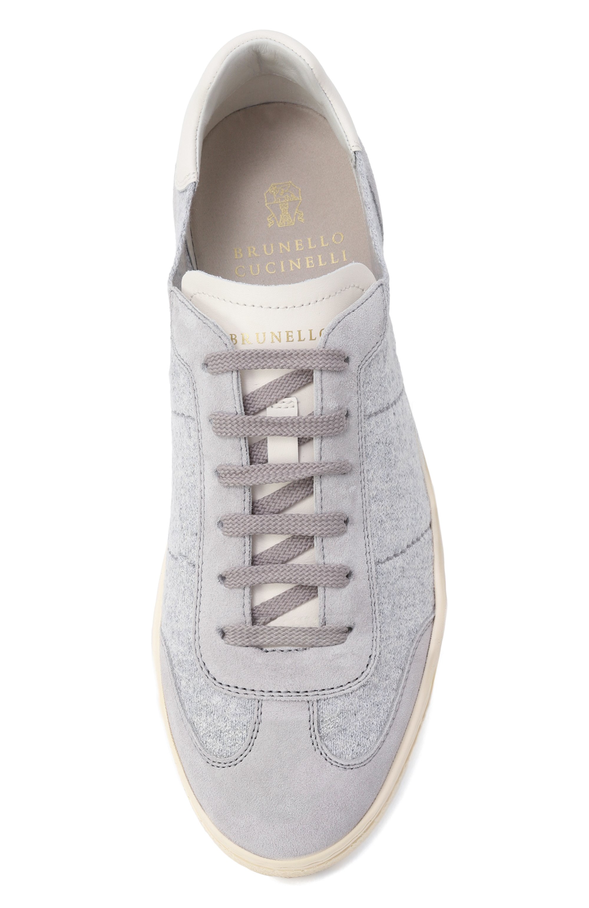 Текстильные кеды BRUNELLO CUCINELLI светло-серого цвета по цене 120500 руб., арт. MZUKVTN286, фото 6 Текстильные кеды BRUNELLO CUCINELLI, арт. MZUKVTN286, фото 6