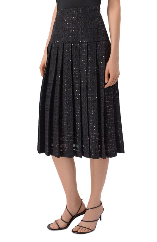 Плиссированная юбка Alessandra Rich FABX4285/F4714 Чёрный  FABX4285/F4714 Фото 3