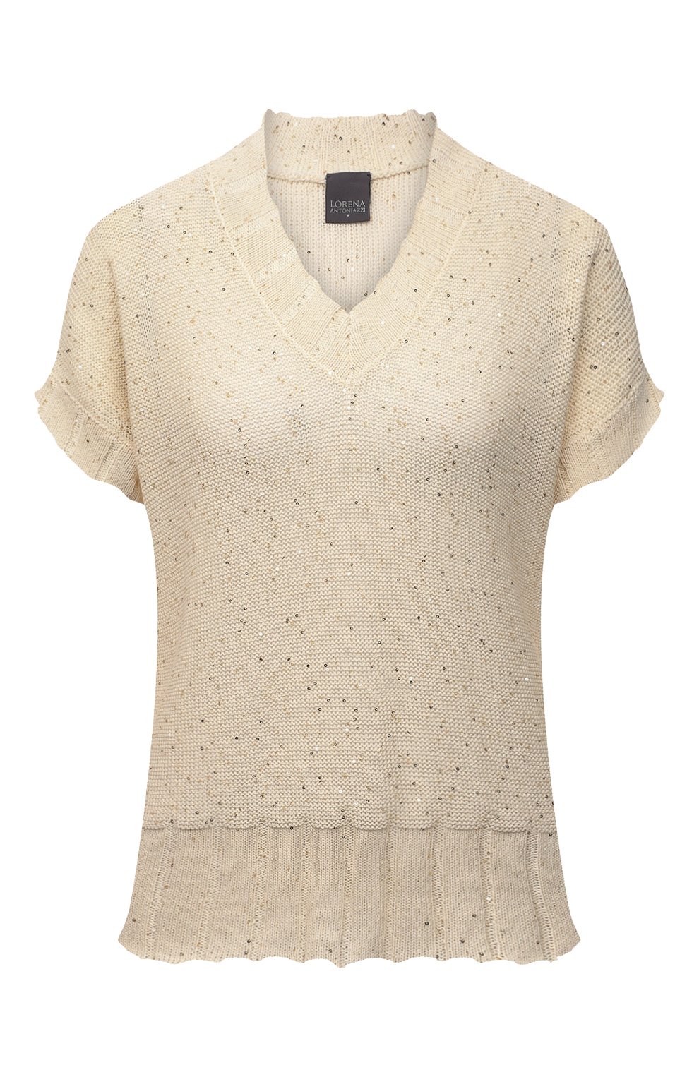 Хлопковый пуловер LORENA ANTONIAZZI кремового цвета по цене 65950 руб., арт. P22126VM29A/2545, фото 1 Хлопковый пуловер LORENA ANTONIAZZI, арт. P22126VM29A/2545, фото 1