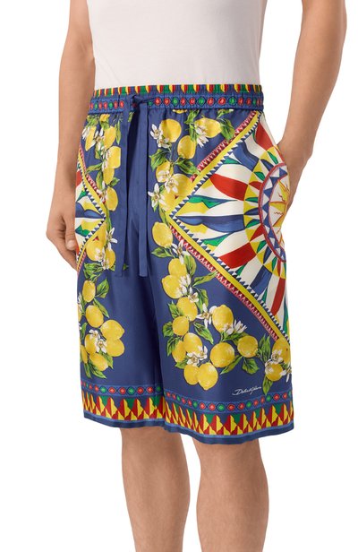 Шелковые шорты DOLCE & GABBANA разноцветного цвета по цене 139500 руб., арт. GV37AT/HI14K, фото 3 Шелковые шорты DOLCE & GABBANA, арт. GV37AT/HI14K, фото 3