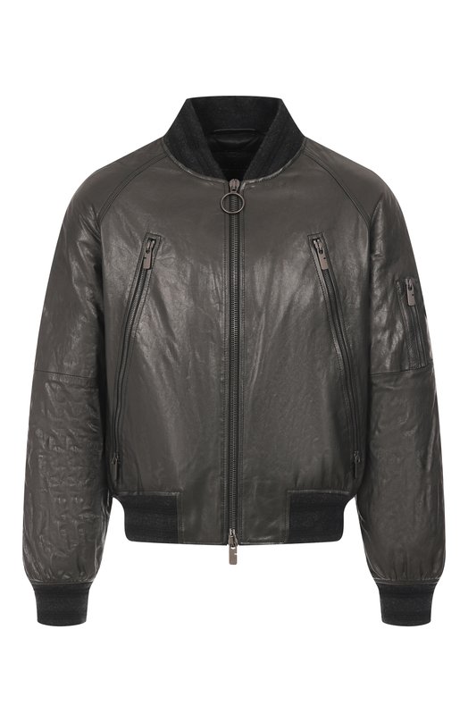 Кожаный бомбер Burberry 8110040 Серый 8110040