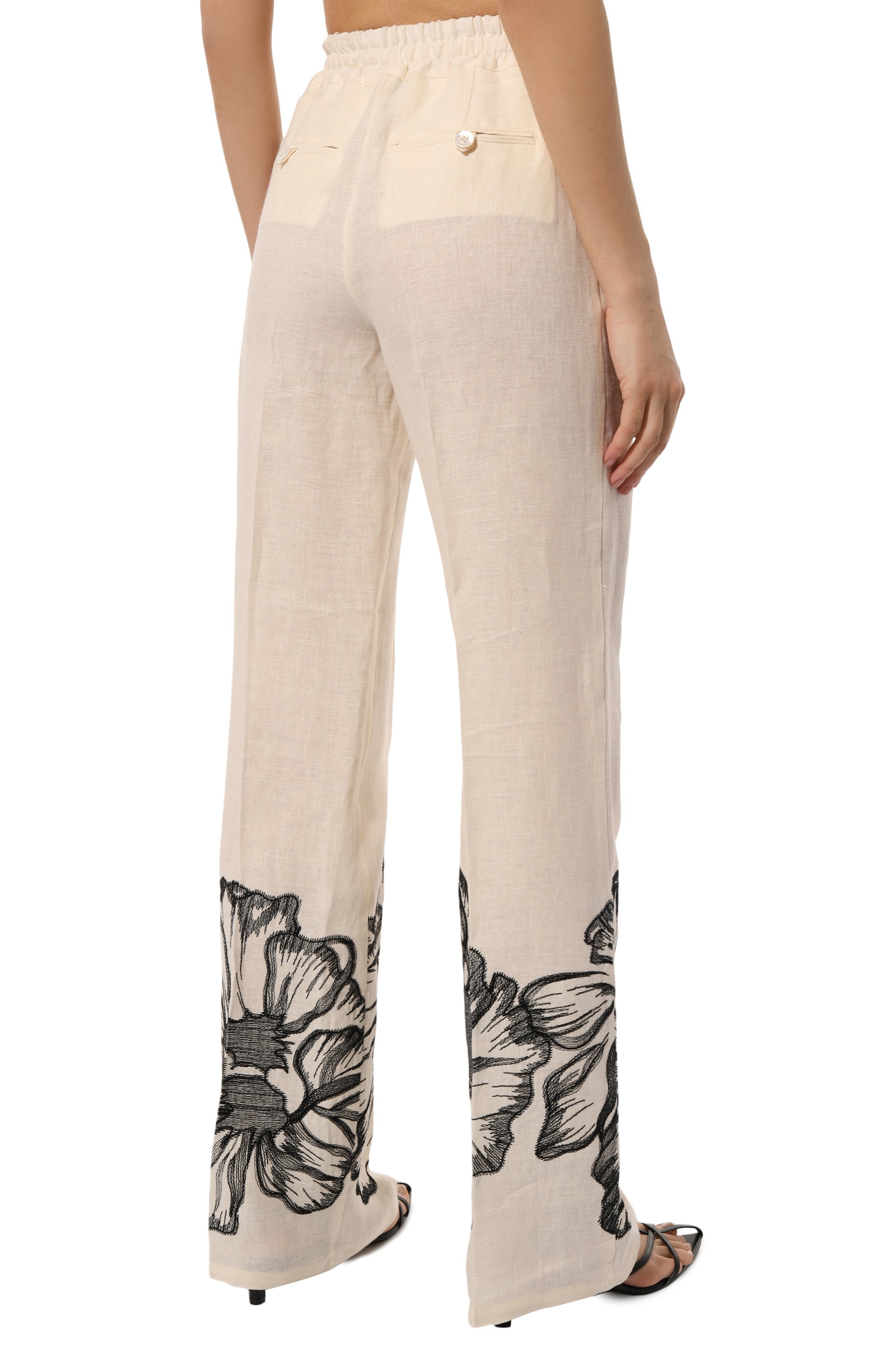 Льняные брюки KITON, арт. D48122K0992C, фото 4