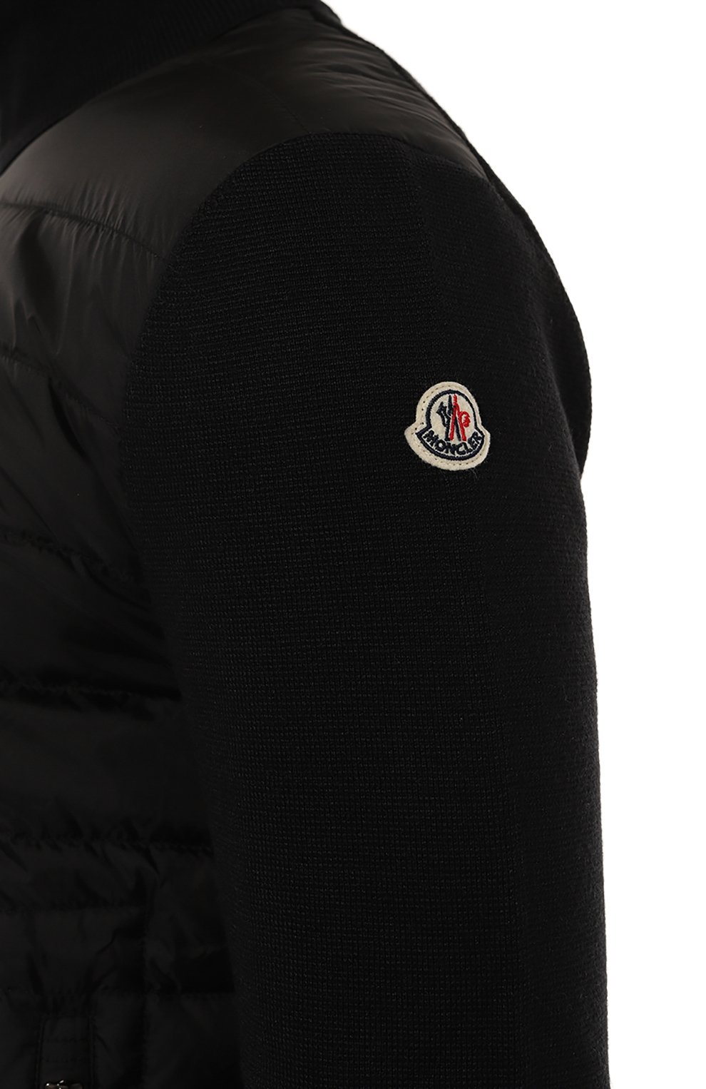 Комбинированный кардиган MONCLER черного цвета по цене 69950 руб., арт. 9B507-00-A9341, фото 5 Комбинированный кардиган MONCLER, арт. 9B507-00-A9341, фото 5