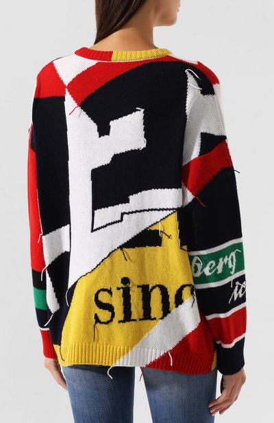 Шерстяной свитер ICEBERG разноцветного цвета по цене 94400 руб., арт. 19I I2P0/A010/7077, фото 4 Шерстяной свитер ICEBERG, арт. 19I I2P0/A010/7077, фото 4