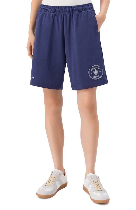 Хлопковые шорты Sporty and Rich SH03960666BL106 Синий  SH03960666BL106 Фото 3