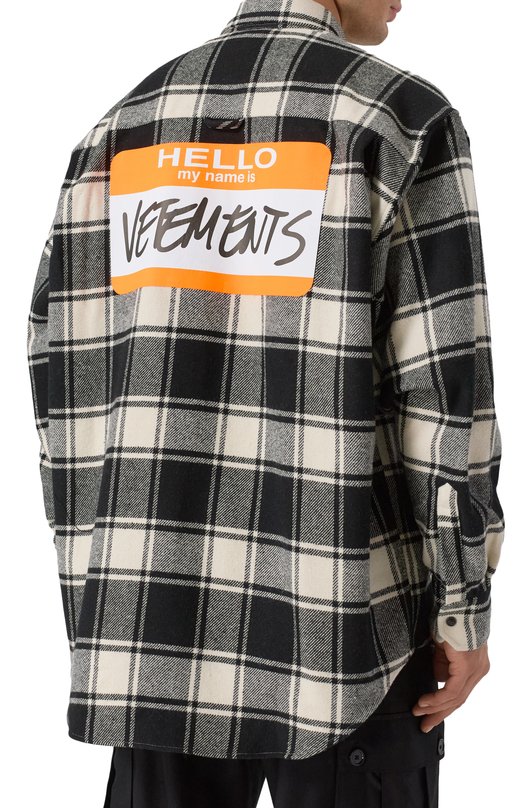 Рубашка VETEMENTS UE54SH420W/1887 FLANNEL Чёрно-белый  UE54SH420W/1887 FLANNEL Фото 4