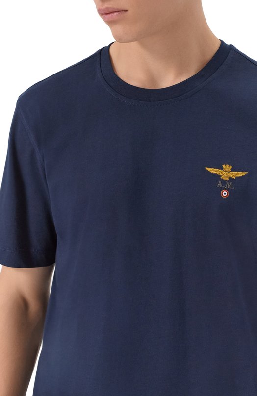 Хлопковая футболка Aeronautica Militare TS1580UJ00372 Синий  TS1580UJ00372 Фото 5