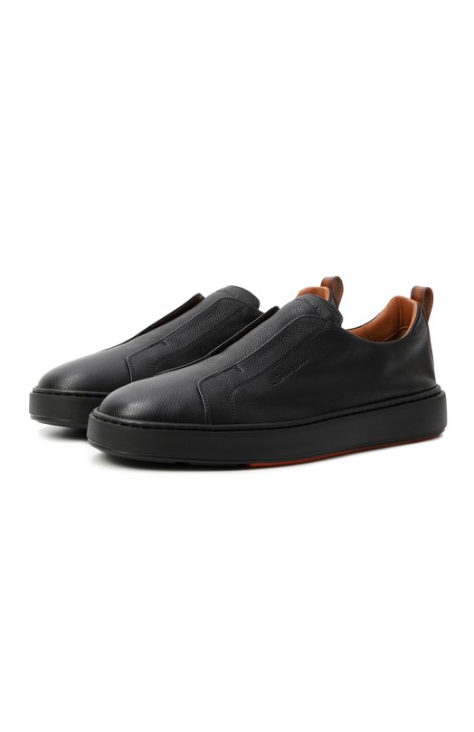 Кожаные кеды Cleanic Santoni MBCG21995NEATLLD Чёрный MBCG21995NEATLLD
